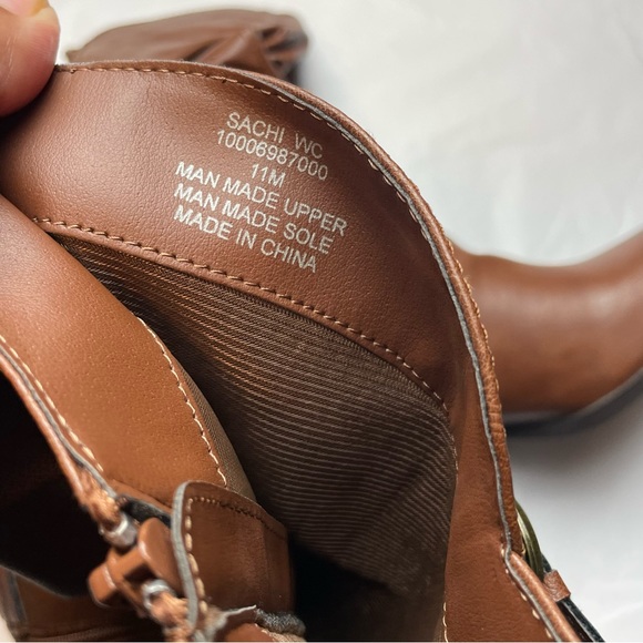 Style & Co Mid Calf Cognac Slouch Heeled boot Wide Calf NEW Size 11M - Picture 7 of 9